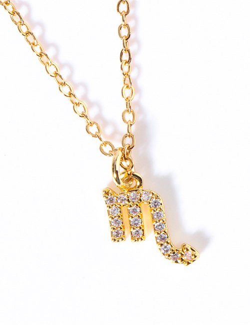 Fashion Sagittarius Bronze And Diamond Geometric Constellation Necklace