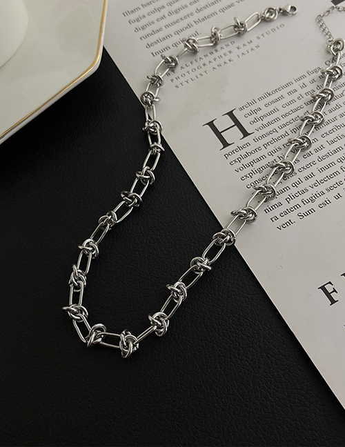 Fashion Silver Color Titanium Steel Thorns Geometric Necklace