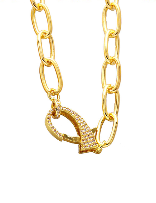 Fashion B Metal Diamond Thick Chain Necklace