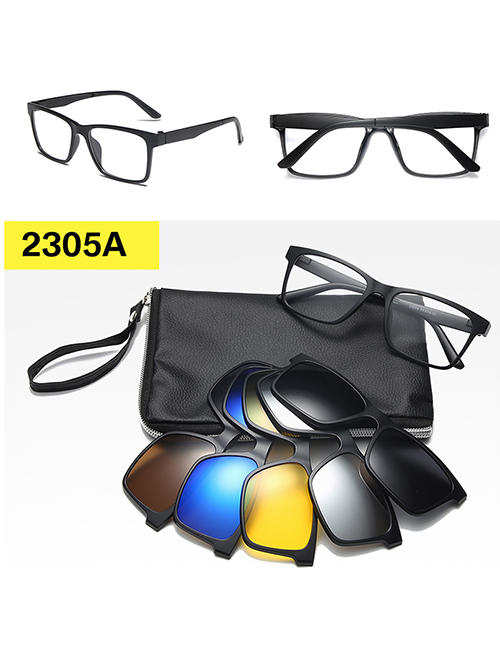 Fashion 2305pc Frame Geometric Magnetic Sunglasses Lens Set