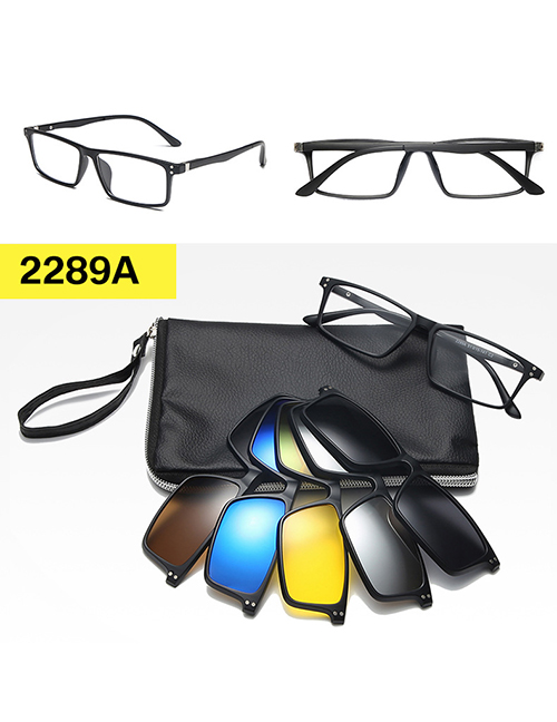 Fashion 2289pc Frame Geometric Magnetic Sunglasses Lens Set