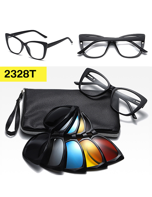 Fashion 2328pc Frame Geometric Magnetic Sunglasses Lens Set