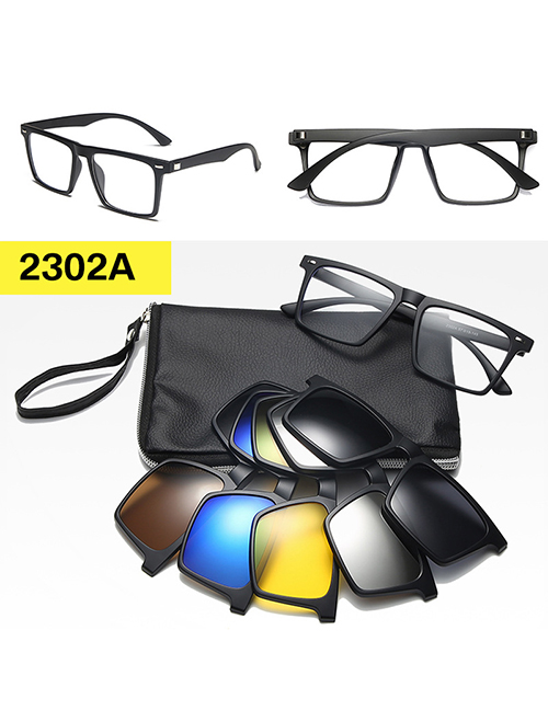 Fashion 2302tr Frame Geometric Magnetic Sunglasses Lens Set
