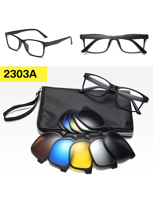 Fashion 2303tr Frame Geometric Magnetic Sunglasses Lens Set