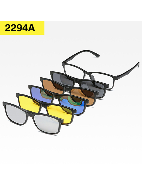 Fashion 2294pc Rack 5 Pieces Geometric Magnetic Sunglasses Lens Set