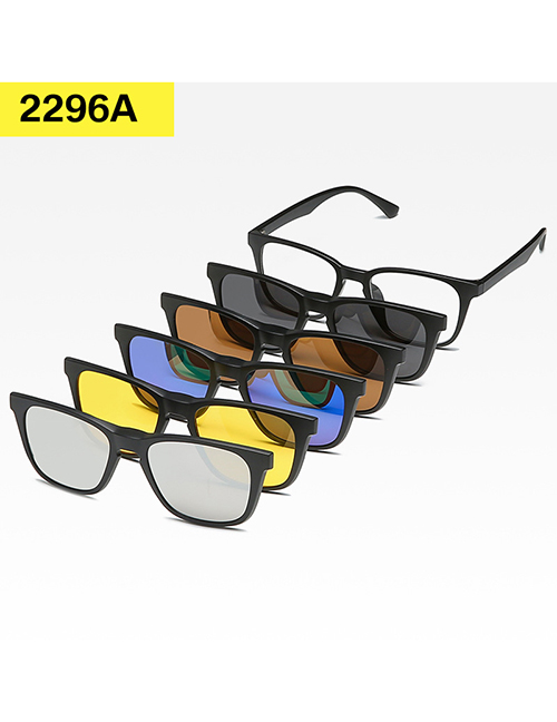 Fashion 2296pc Rack 5 Pieces Geometric Magnetic Sunglasses Lens Set