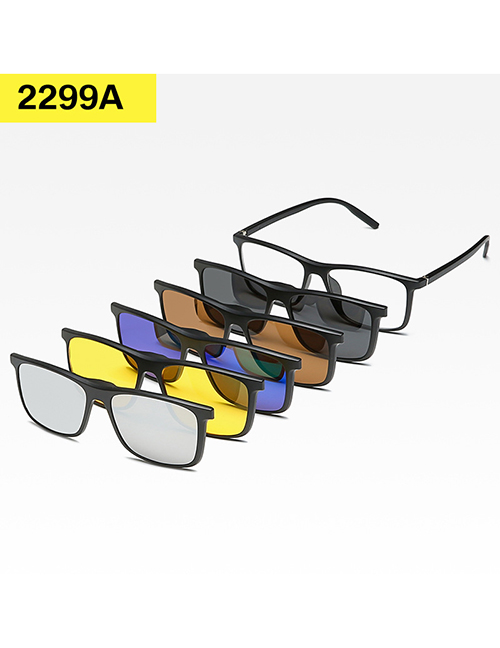 Fashion 2299pc Rack 5 Pieces Geometric Magnetic Sunglasses Lens Set