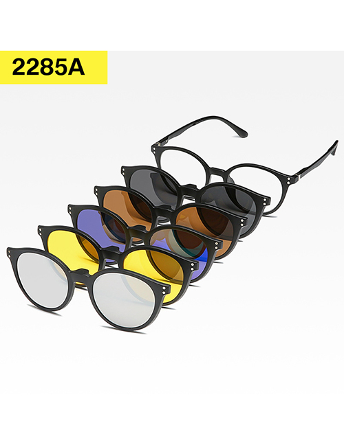 Fashion 2285tr Rack 4 Pieces Geometric Magnetic Sunglasses Lens Set