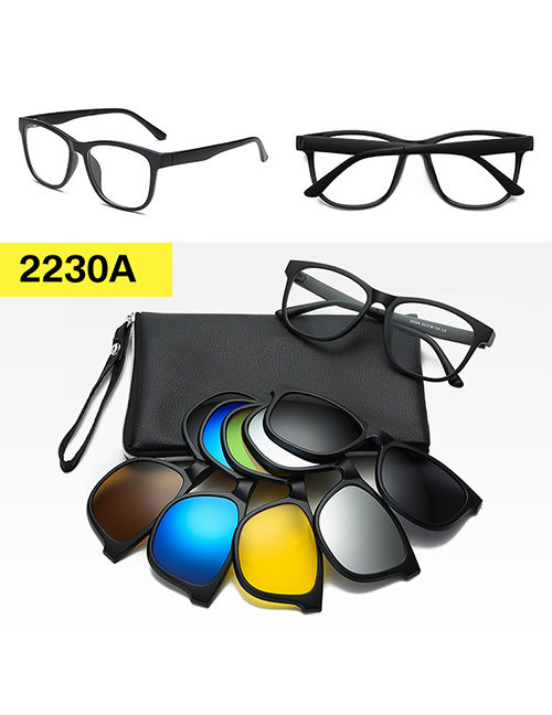 Fashion 2230tr Rack 4 Pieces Geometric Magnetic Sunglasses Lens Set