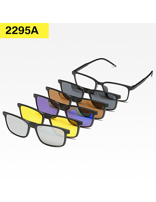 Fashion 2295tr Rack 4 Pieces Geometric Magnetic Sunglasses Lens Set