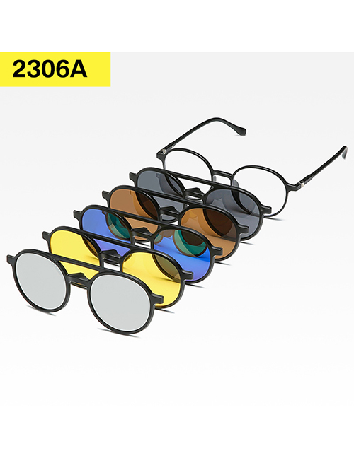 Fashion 2306tr Rack 4 Pieces Geometric Magnetic Sunglasses Lens Set