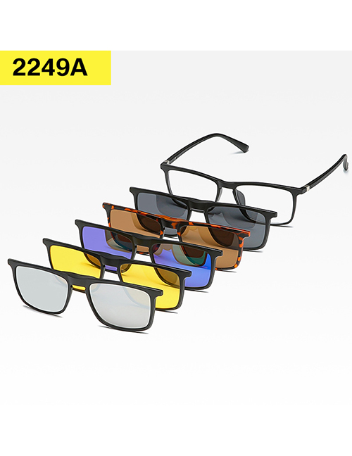 Fashion 2249apc Material Frame Geometric Magnetic Sunglasses Lens Set
