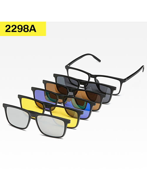 Fashion 2298apc Material Frame Geometric Magnetic Sunglasses Lens Set
