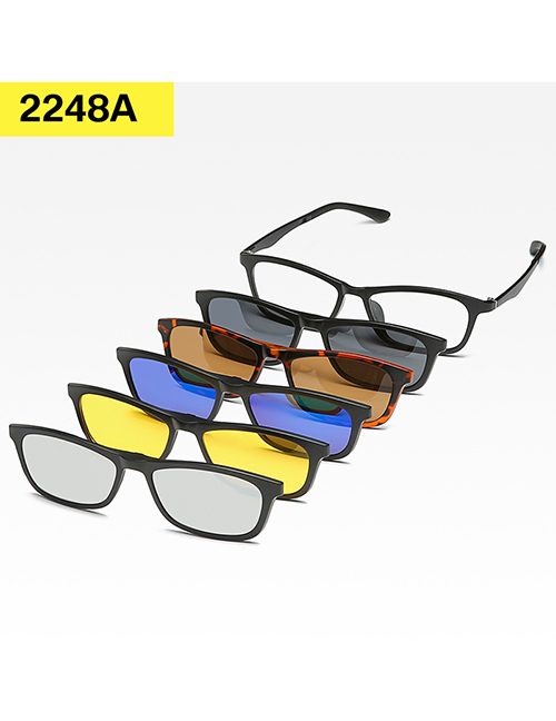 Fashion 2248atr Material Frame Geometric Magnetic Sunglasses Lens Set