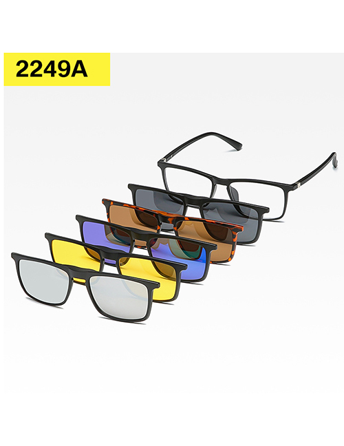 Fashion 2249atr Material Frame Geometric Magnetic Sunglasses Lens Set
