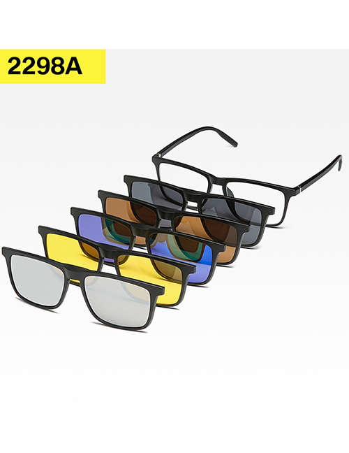 Fashion 2298atr Material Frame Geometric Magnetic Sunglasses Lens Set