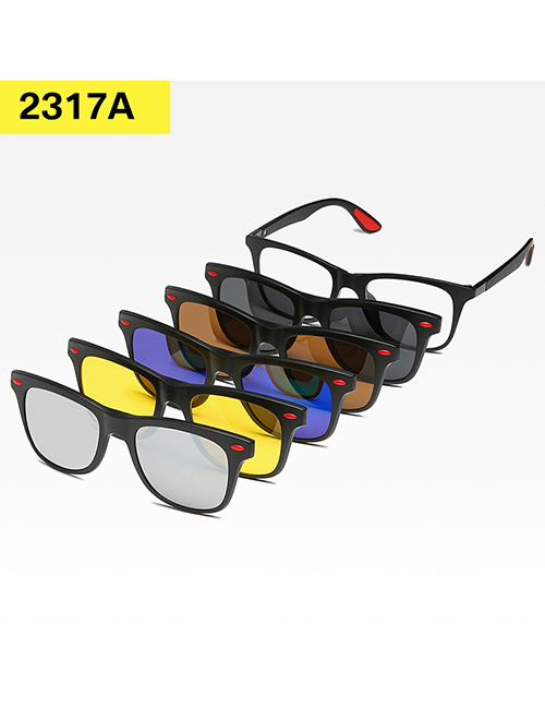 Fashion 2317atr Material Frame Geometric Magnetic Sunglasses Lens Set