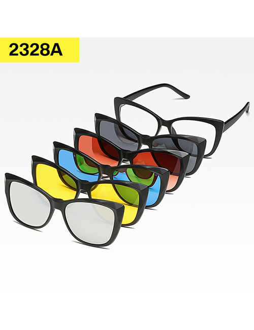Fashion 2328atr Material Frame Geometric Magnetic Sunglasses Lens Set