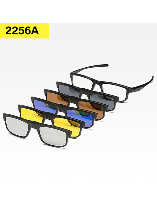 Fashion 2256pc Frame Geometric Magnetic Sunglasses Lens Set