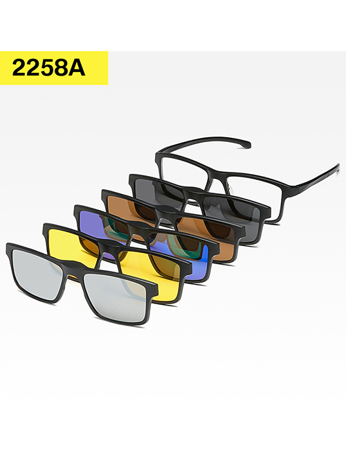 Fashion 2258pc Frame Geometric Magnetic Sunglasses Lens Set