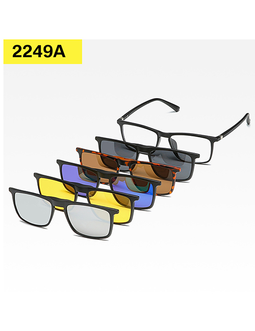 Fashion 2249pc Frame Geometric Magnetic Sunglasses Lens Set