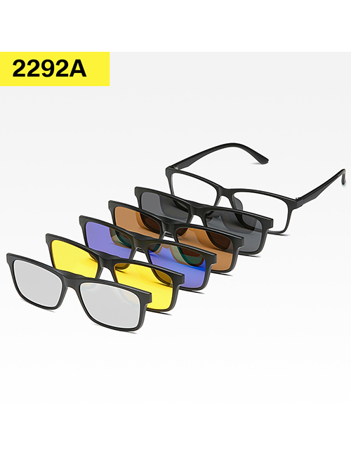 Fashion 2292pc Frame Geometric Magnetic Sunglasses Lens Set