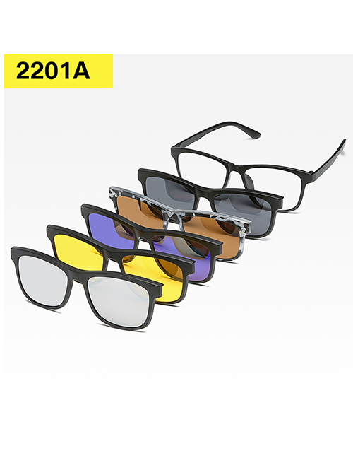 Fashion 2201tr Frame Geometric Magnetic Sunglasses Lens Set