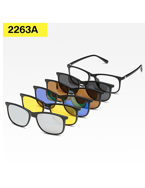 Fashion 2263tr Frame Geometric Magnetic Sunglasses Lens Set