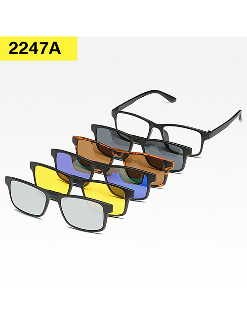 Fashion 2247tr Frame Geometric Magnetic Sunglasses Lens Set