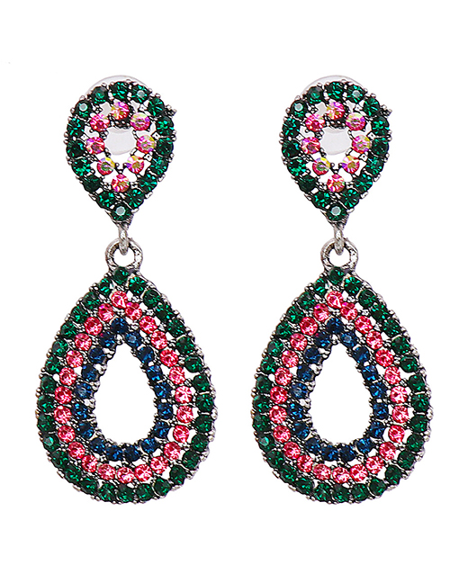 Fashion Pastel Geometric Drop Diamond Earrings