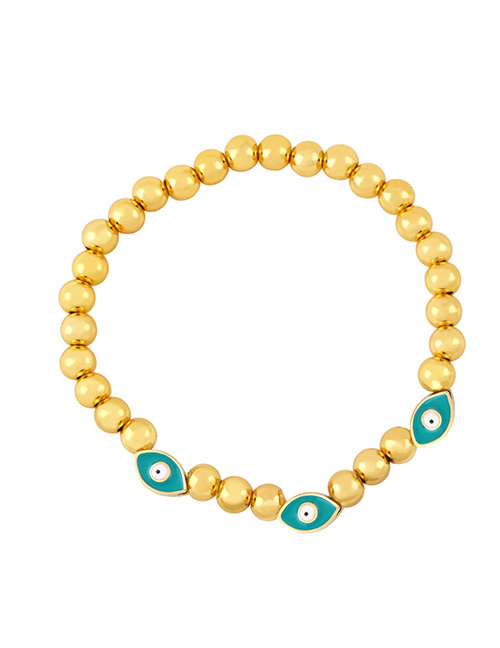 Fashion Turquoise Elastic Round Bead Beaded Eye Bracelet
