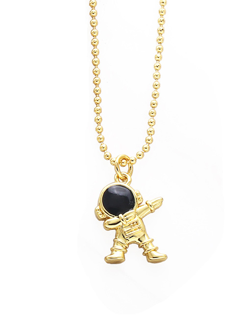 Fashion C Copper Bead Chain Astronaut Necklace