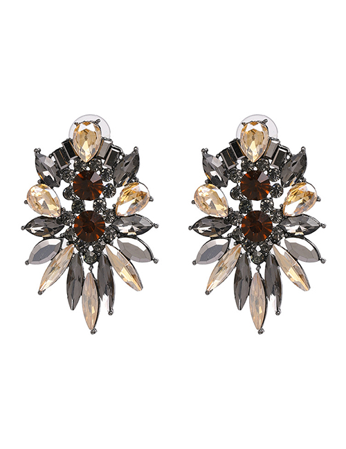 Fashion Color Geometric Diamond Earrings