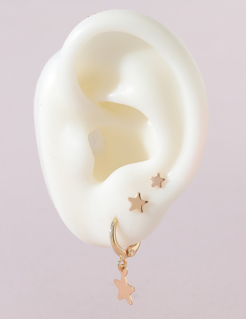 Fashion Gold Color Alloy Unilateral Star Earring Set