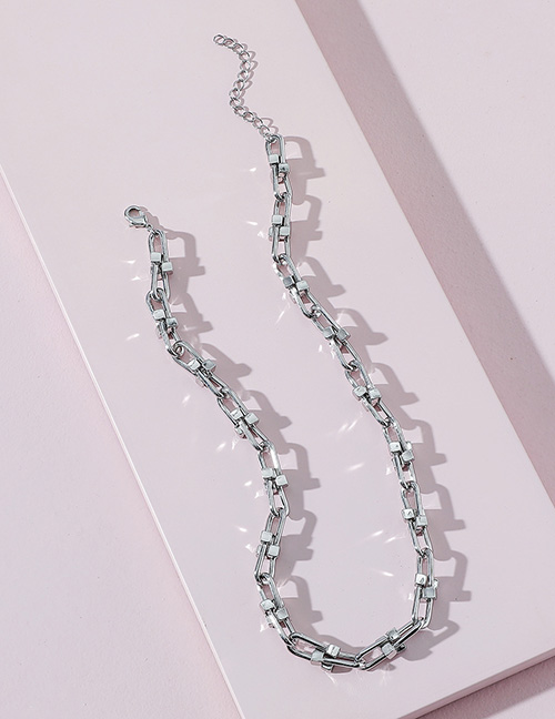 Fashion Silver Color Alloy Geometric Chain Necklace