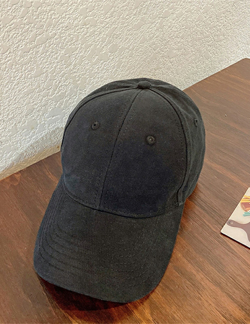 Fashion Black Washed Curved Brim Baseball Cap