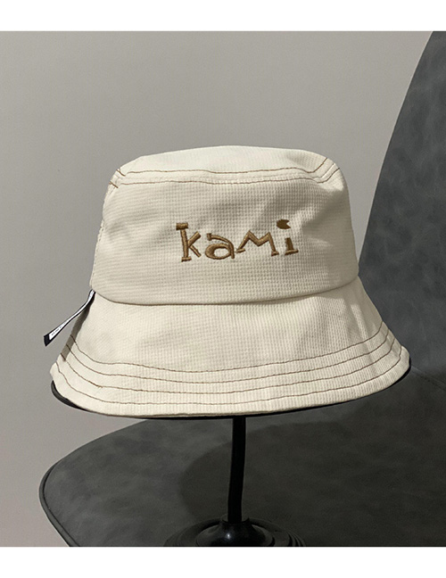 Fashion Beige Letter Embroidery Fisherman Hat