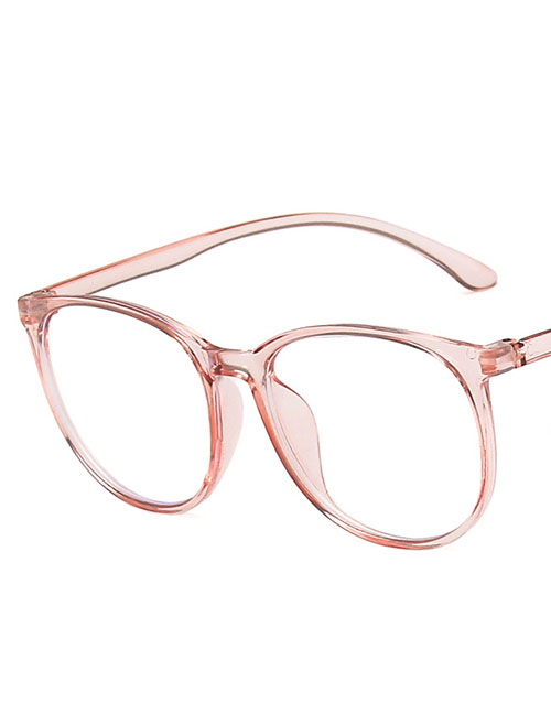 Fashion Transparent Powder Pc Square Large Frame Flat Glasses Frame