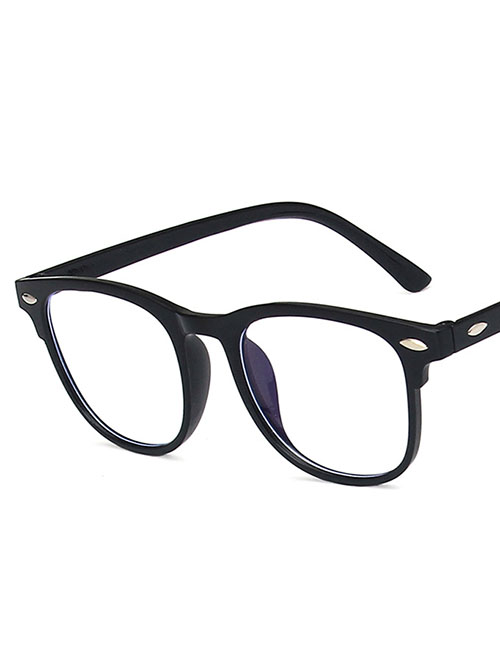 Fashion Bright Black Rice Nail Square Flat Glasses Frame