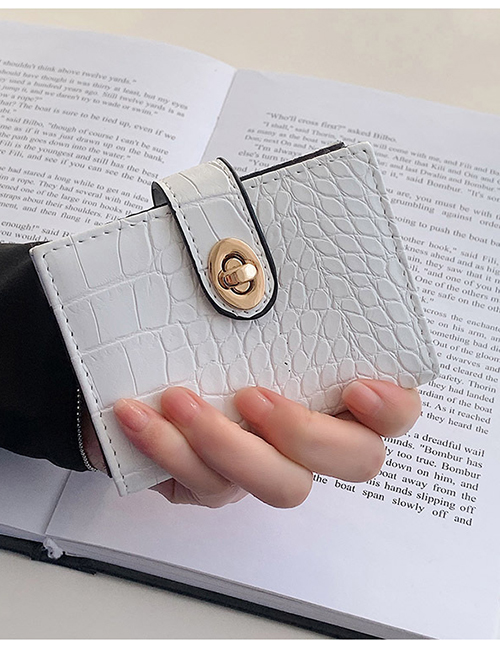 Fashion White Headline Embossed Lacquered Card Holder