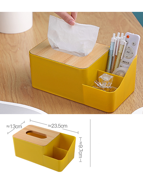 Fashion Yellow Household Pumping Box With Partitioned Storage Box