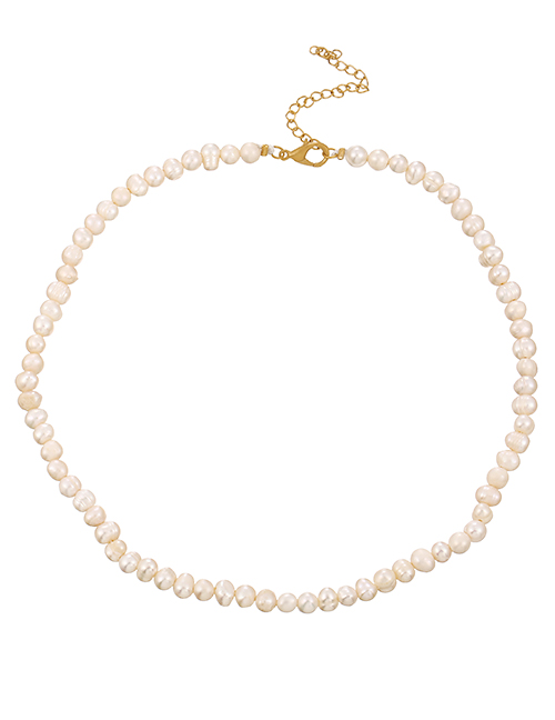 Fashion Milky White-2 Irregular Pearl Beaded Necklace