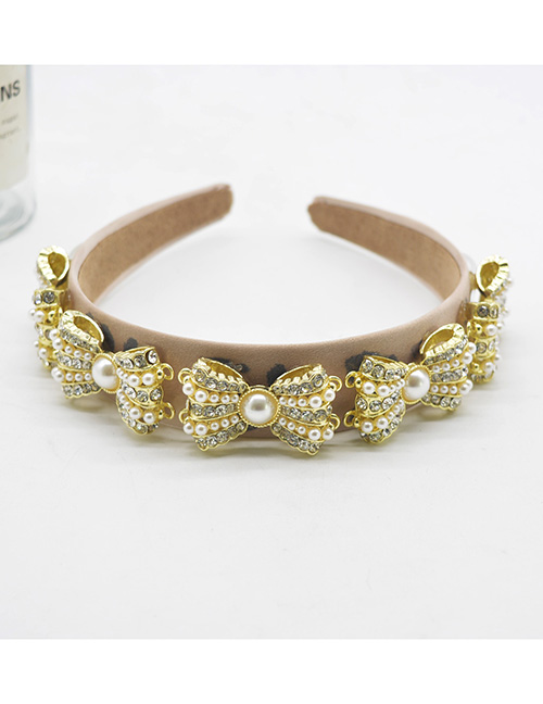 Fashion Style 2 Pearl Alloy Diamond-studded Bow Wide-brimmed Headband