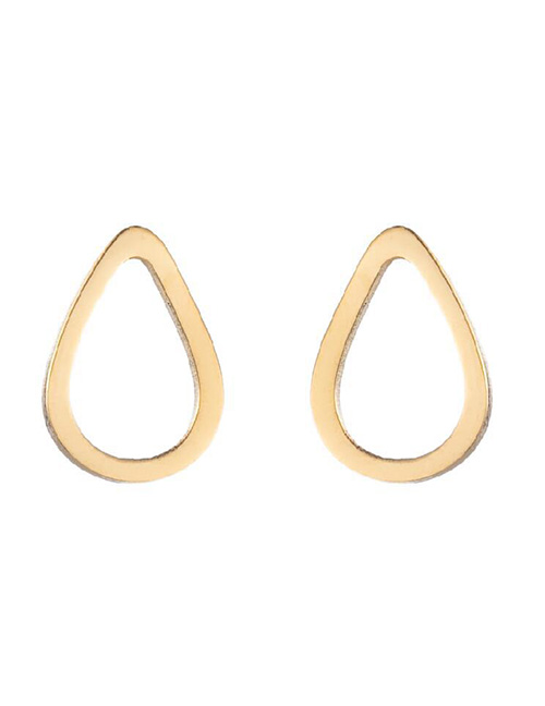 Fashion 423 Gold Color Stainless Steel Drop Earrings