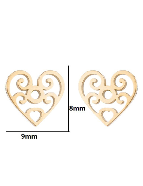Fashion 425 Gold Color Stainless Steel Love Ear Studs