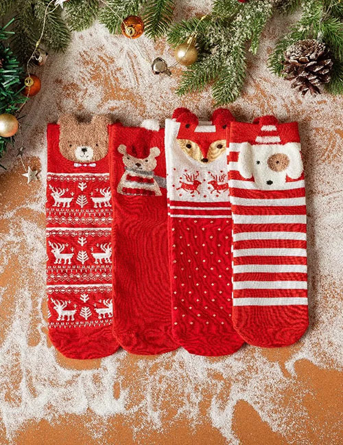 Fashion B Cotton Christmas Socks Set