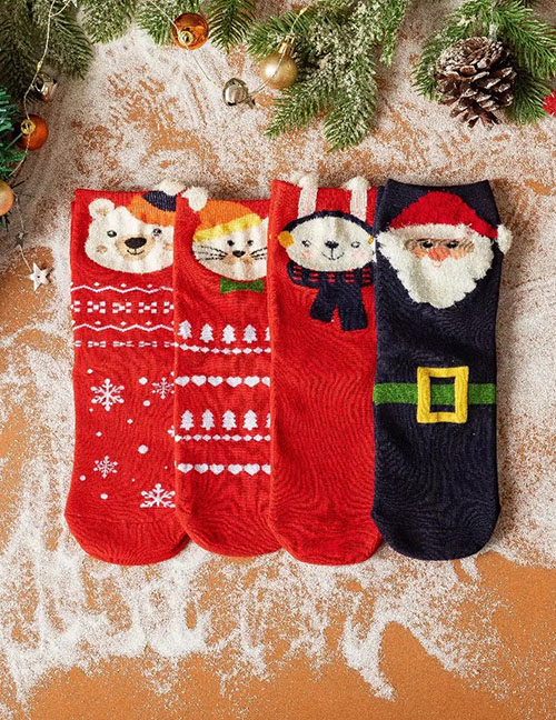Fashion E Cotton Christmas Socks Set