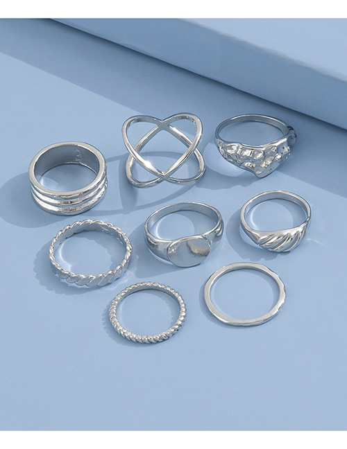 Fashion Silver Color Alloy Geometric Ring Set