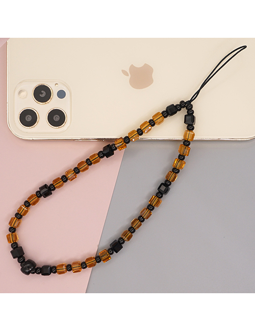 Fashion C-k210009h Crystal Rice Beads Beaded Mobile Phone Chain