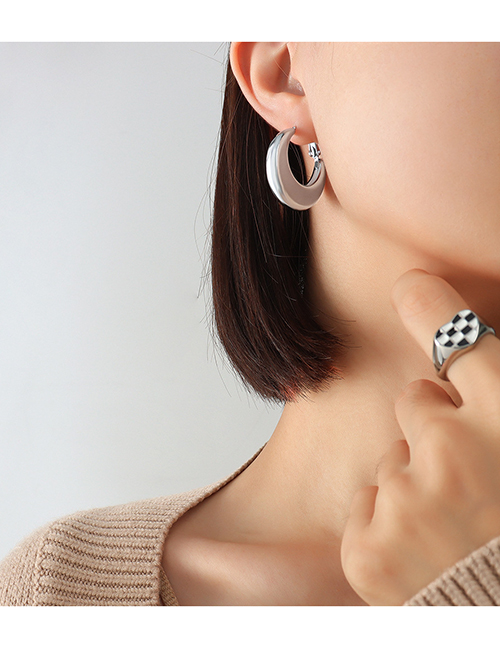 Fashion A Pair Of R231-3cm Steel Earrings Titanium Steel U-shaped Ear Ring